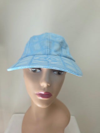 Chanel Light Blue Travel Ligne Interlocking CC Baseball Cap L sz