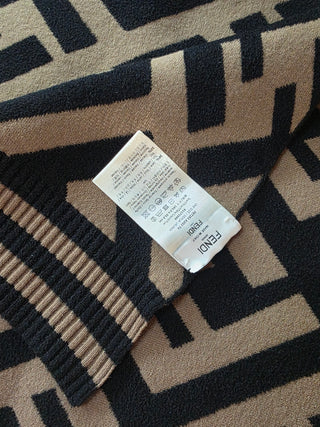 Fendi Brown FF Monogram Wool oversized scarf