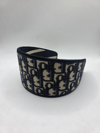 Christian Dior Blue Oblique Diorissimo Logo Headband M sz