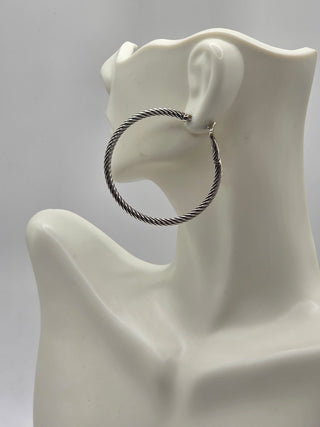 David Yurman Sterling Silver Cable Hoop Earrings