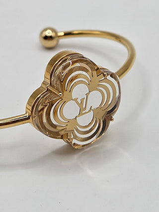 Louis Vuitton Gold-tone A La Folie LV logo Cuff Bracelet