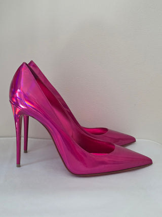 Christian Louboutin Purple Patent Leather Pointed-Toe Pumps 40 sz