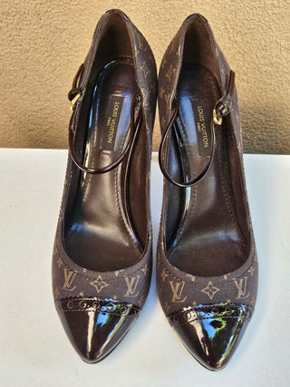 Louis Vuitton Brown LV Monogram Nylon Pumps 37 sz