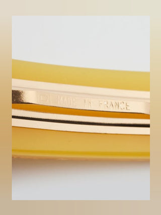 Louis Vuitton Gold-tone Yellow Resin Monogram Inclusion Hair Clip