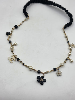 Chanel 2010 Interlocking CC Camellia Charm Headband