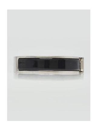 Hermes Black Enamel Palladium Plated Clic-H Narrow PM Bracelet