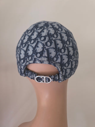 Christian Dior Blue Oblique Diorissimo Logo Baseball Cap S sz