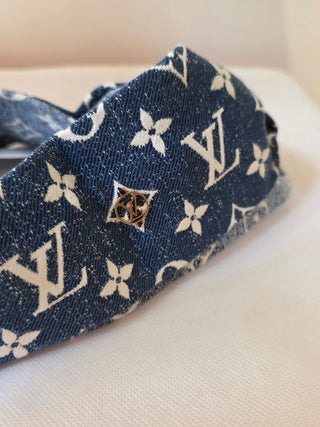 Louis Vuitton Blue LV Monogram Denim Bandeau Headband one size