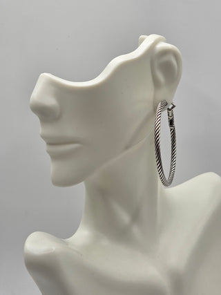 David Yurman Sterling Silver Cable Hoop Earrings