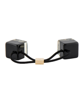 Louis Vuitton Gold-tone Black LV Monogram Inclusion Hair Tie