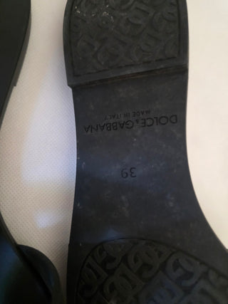 Dolce & Gabbana Black DG logo 
Rubber Slides 39 sz