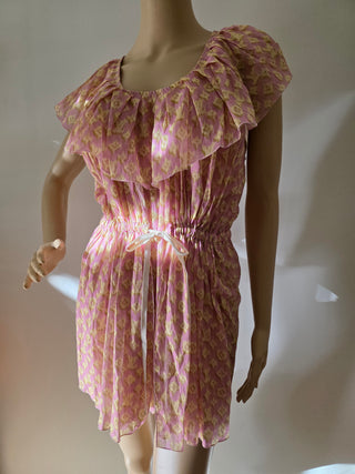 Louis Vuitton Beige Multicolor LV Monogram summer dress 4 sz