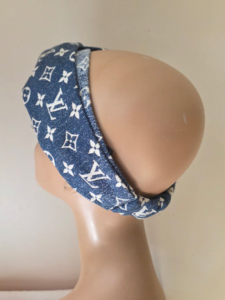 Louis Vuitton Blue LV Monogram Denim Bandeau Headband one size