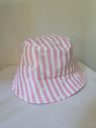 Chanel Pink Interlocking CC Logo Printed bucket hat M sz