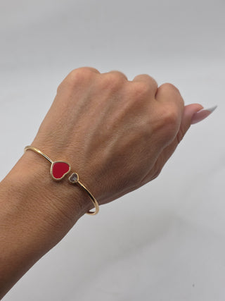 Chopard 18K Diamond & Ceramic Happy Hearts Cuff
