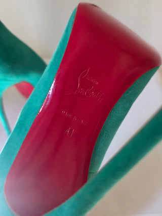 Christian Louboutin green suede So Kate Pointed-Toes pumps 41 sz