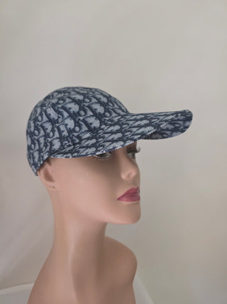 Christian Dior Blue Oblique Diorissimo Logo Baseball Cap S sz