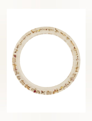Louis Vuitton Clear Gold-tone Crystal Resin Inclusion Bangle