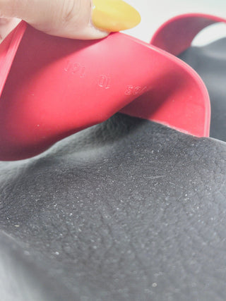 Gucci Red multicolor signature GG logo rubber sandals 40 sz