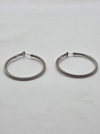David Yurman Sterling Silver Cable Hoop Earrings