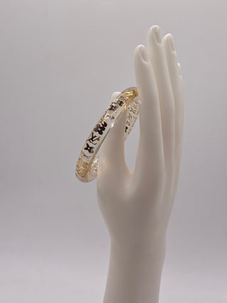 Louis Vuitton Clear Gold-tone Crystal Resin Inclusion Bangle