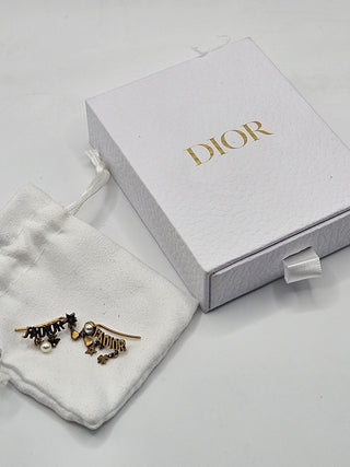 Christian Dior Gold-tone J'Adior Faux Pearl Drop Earrings