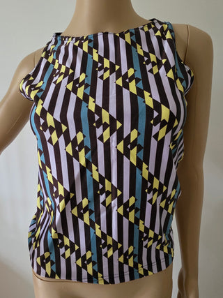 Fendi Purple Multicolor FF Zucca print sleeveless top 42 sz