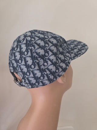 Christian Dior Blue Oblique Diorissimo Logo Baseball Cap S sz
