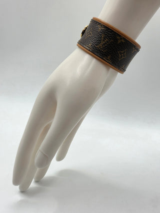 Louis Vuitton Brown LV Monogram Save It Wide Bracelet