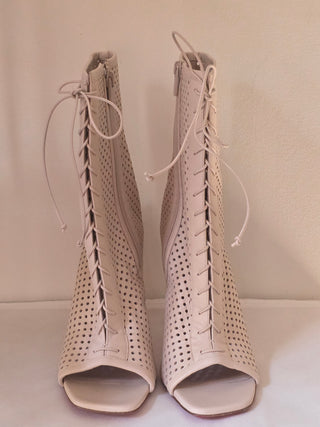 Christian Louboutin Beige perforated leather Gladiator boots 39.5 sz