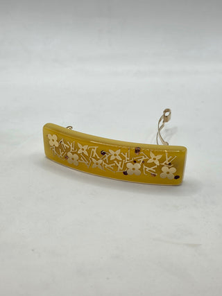 Louis Vuitton Gold-tone Yellow Resin Monogram Inclusion Hair Clip