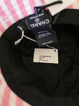 Chanel Pink Interlocking CC Logo Printed bucket hat M sz