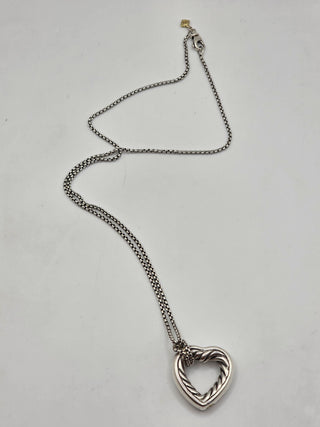 David Yurman Two-Tone Cable Heart Pendant Necklace