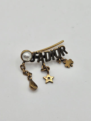 Christian Dior Gold-tone J'Adior Faux Pearl Drop Earrings