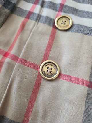 Burberry London Brown Multicolor Plaid Print Wool pleated skirt S sz