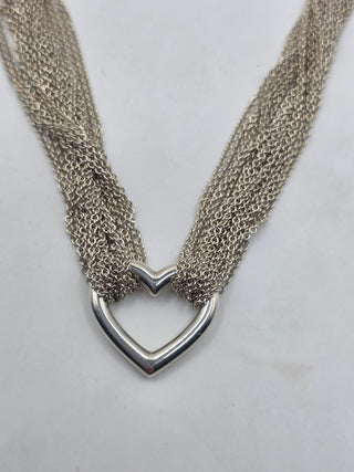 Tiffany & Co. Sterling Silver Heart Multi Strand Toggle Necklace