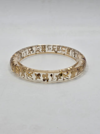 Louis Vuitton Clear Gold-tone Crystal Resin Inclusion Bangle