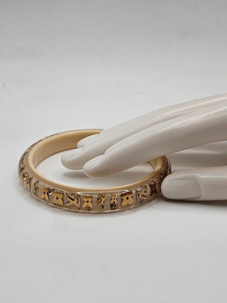 Louis Vuitton Brige Gold Resin Crystal Narrow Inclusion Bangle