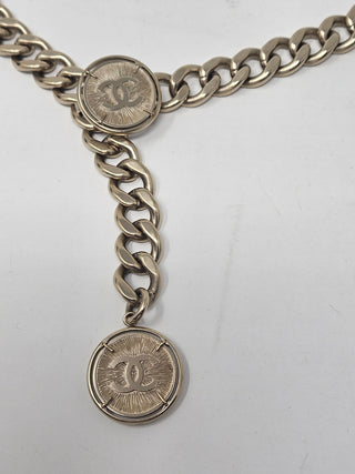 Chanel Gold-tone Interlocking CC Charm Chain link Belt M sz