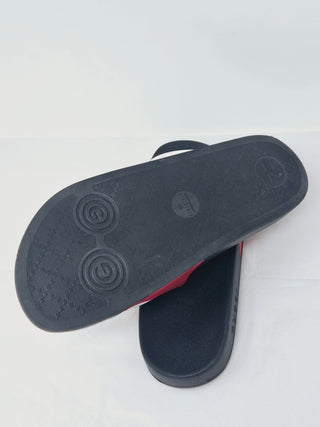 Gucci Red multicolor signature GG logo rubber sandals 40 sz