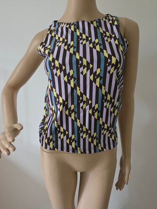 Fendi Purple Multicolor FF Zucca print sleeveless top 42 sz