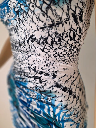 Emilio Pucci Blue Multicolor Signature Print Summer Dress 8 US sz