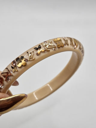 Louis Vuitton Brige Gold Resin Crystal Narrow Inclusion Bangle