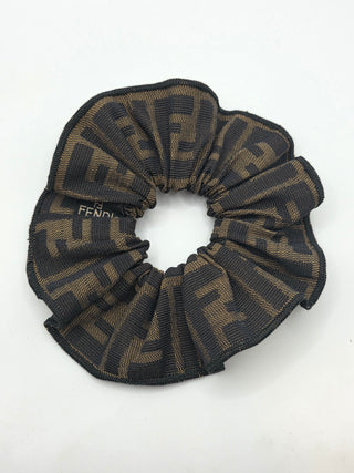 Fendi Brown black FF Logo Printed Hair Tie