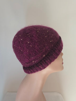 Louis Vuitton Burgundy LV Monogram Glitter Sequins Knit Beanie One size