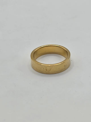 Fendi Gold-tone Enamel FF Logo Band Ring 6 sz