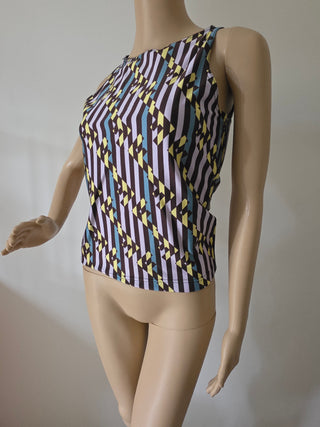 Fendi Purple Multicolor FF Zucca print sleeveless top 42 sz