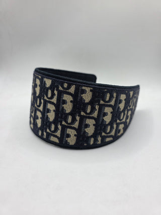 Christian Dior Blue Oblique Diorissimo Logo Headband M sz