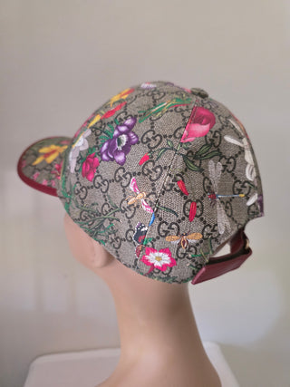 Gucci Beige GG Monogram floral Baseball Cap M sz