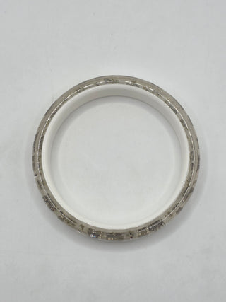 Christian Dior Silverstone Clear Butterfly Motif Logo Charm Bangle